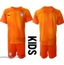 Verenigde Staten Keeper Thuis tenue Kids WK 2022 Korte Mouwen (+ broek)