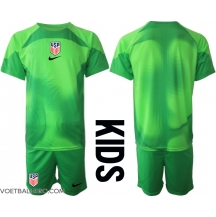 Verenigde Staten Keeper Uit tenue Kids WK 2022 Korte Mouwen (+ broek)